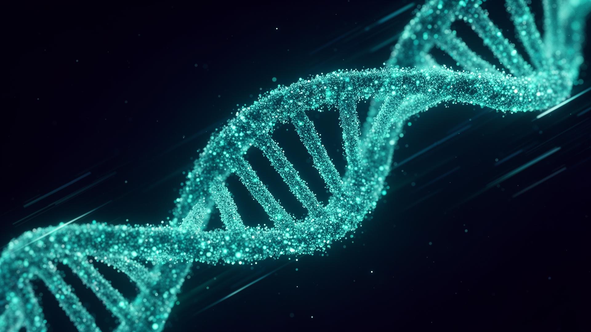 Glowing DNA helix